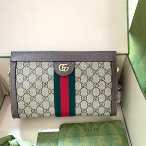 Ophidia GG Small Shoulder Bag Brown
